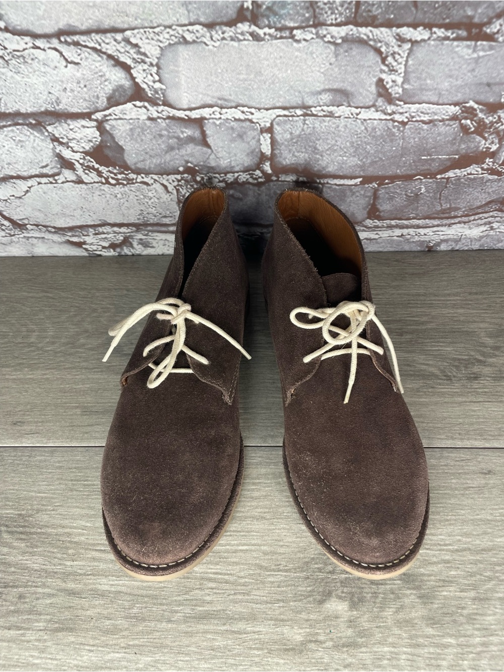 Bernardo Brown Leather Suede Ankle Lace Up Desert Chukka Boots Women Sz 8.5M US